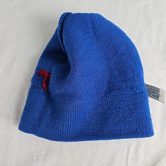 Vermont VT Stowe Moriarty VTG Handmade Hat Ski Beanie 100% Wool Blue Outdoor - Picture 7 of 7